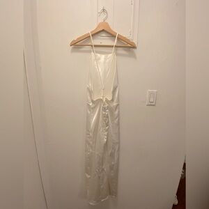 Yellow Cabana - M - elegant silk summer formal dress.